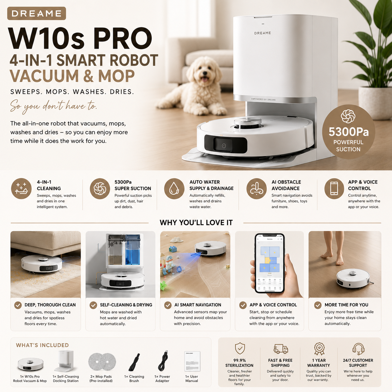 Dreame W10s Pro™ Smart Robot Vacuum & Mop